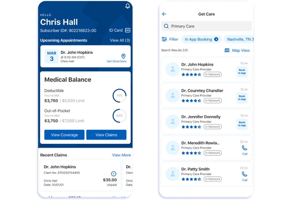 BCBSTN App Screenshots